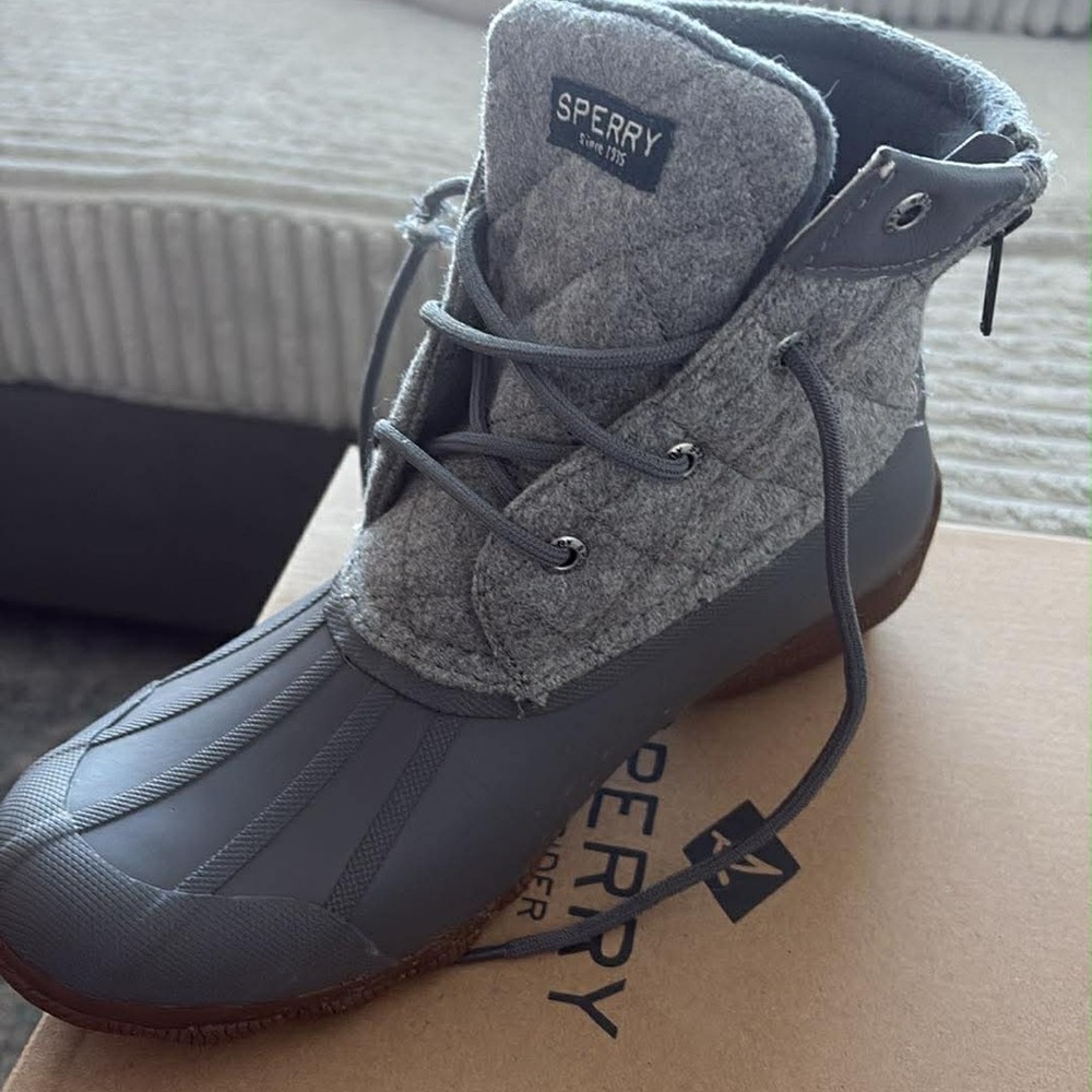 Sperry Charcoal and Gray Duck Boots